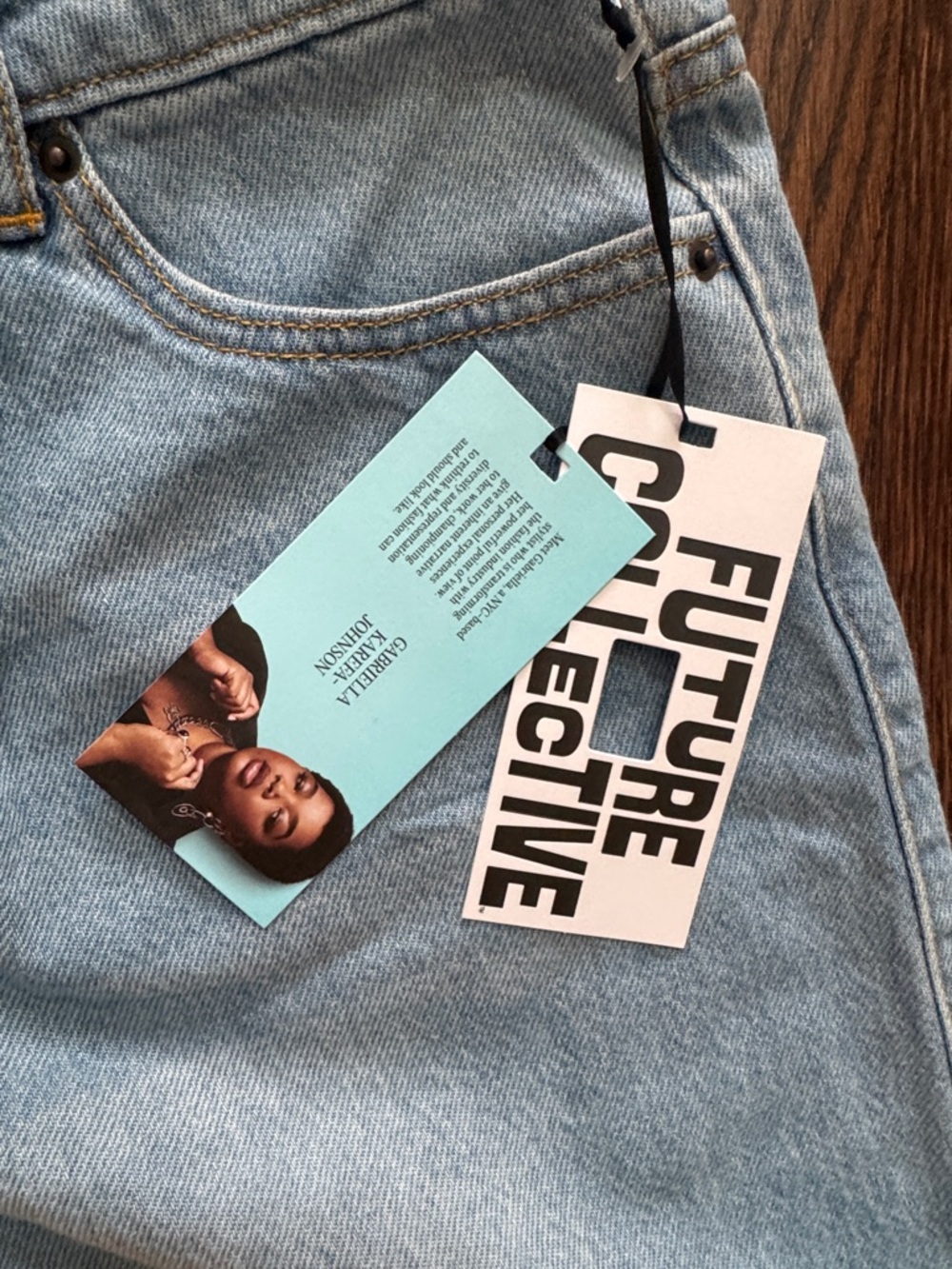 FUTURE COLLECTIVE Light Blue Denim Bermuda Shorts - - Picture 3 of 6